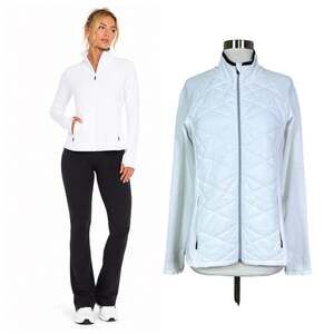 Athleta | Flurry Force Primaloft Quilted Zip White Workout Winter Active Jacket